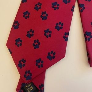 Mens silk paw print tie